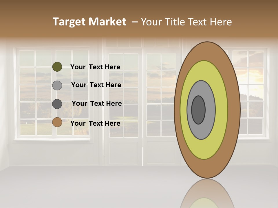 View From The Window At Sunset PowerPoint Template