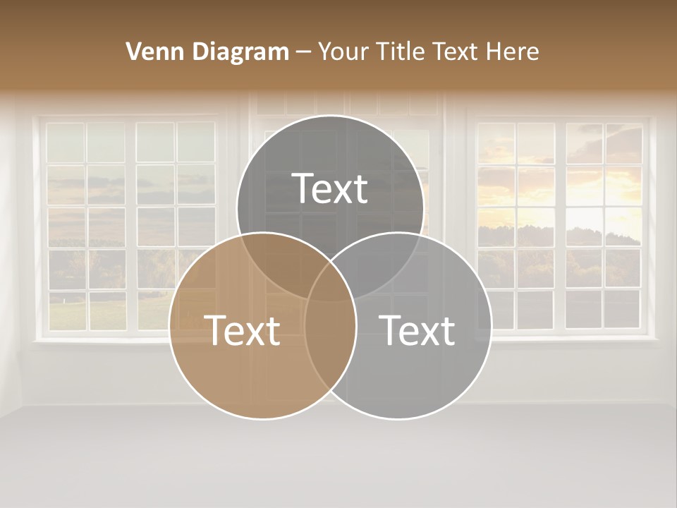 View From The Window At Sunset PowerPoint Template