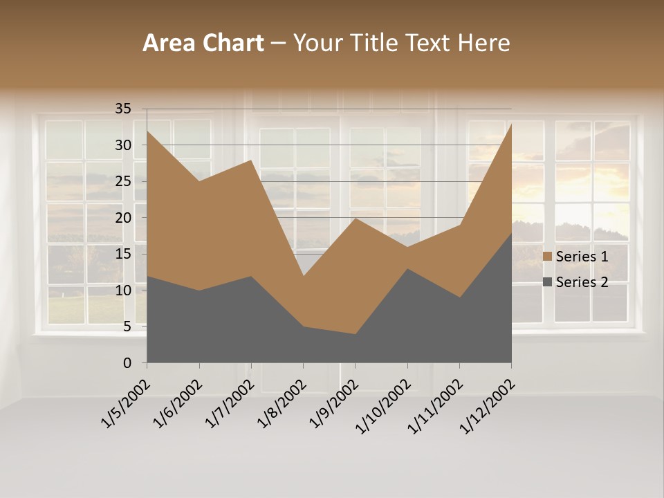 View From The Window At Sunset PowerPoint Template
