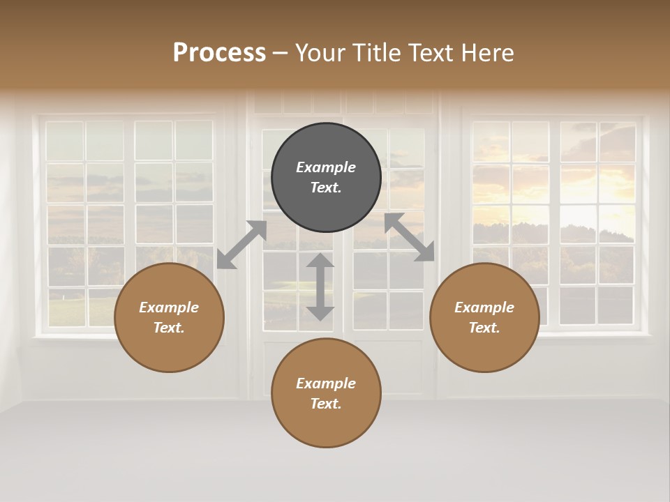View From The Window At Sunset PowerPoint Template