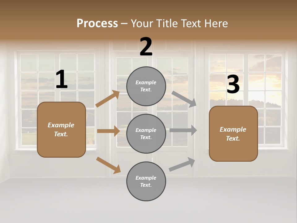 View From The Window At Sunset PowerPoint Template