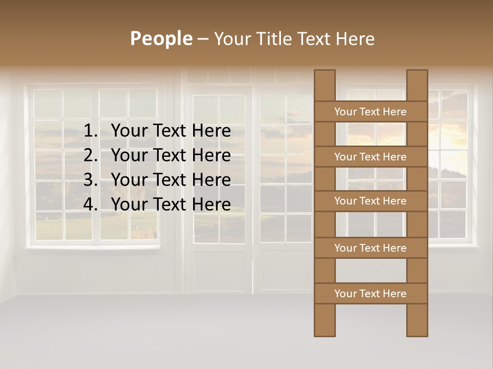 View From The Window At Sunset PowerPoint Template