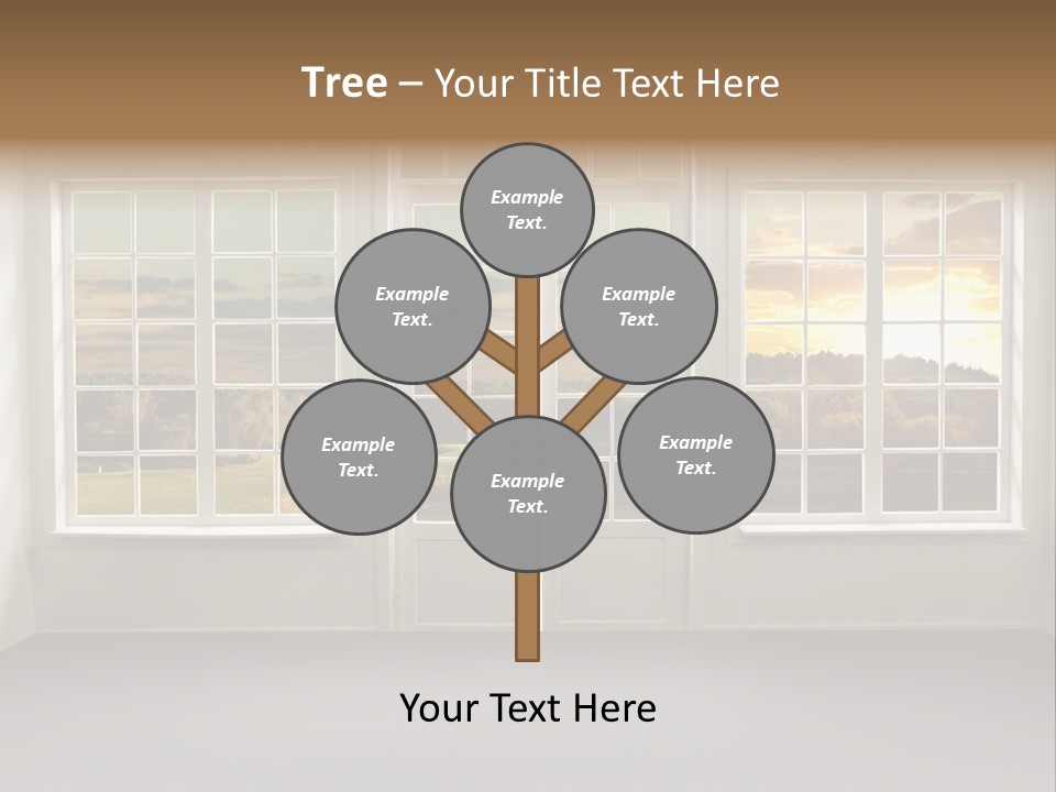 View From The Window At Sunset PowerPoint Template
