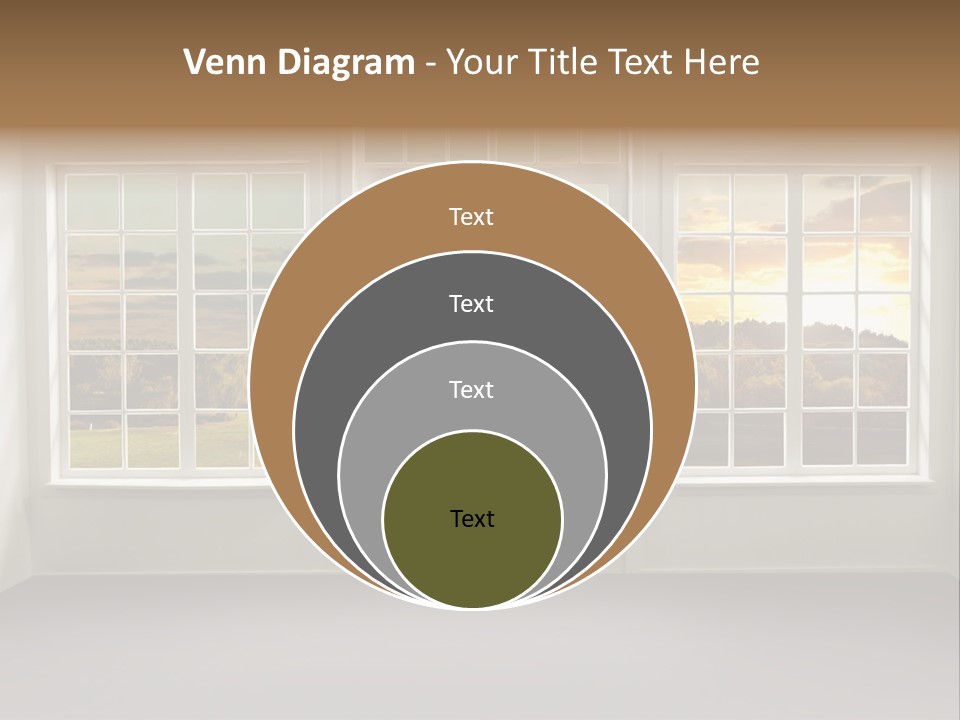 View From The Window At Sunset PowerPoint Template