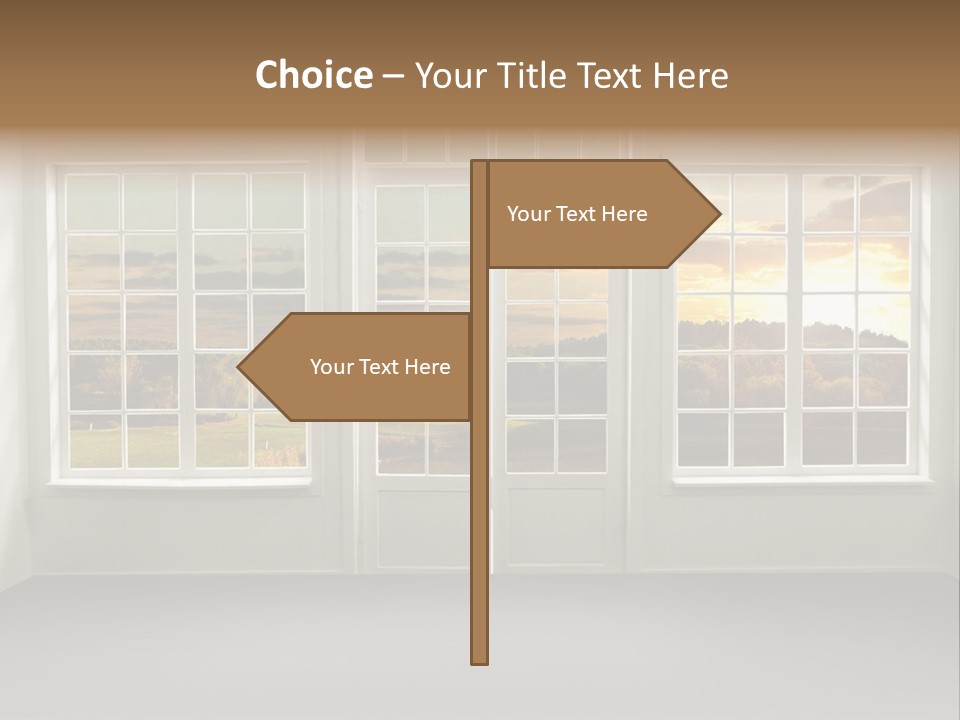 View From The Window At Sunset PowerPoint Template