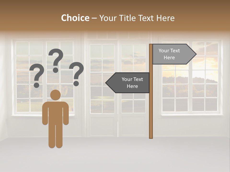 View From The Window At Sunset PowerPoint Template