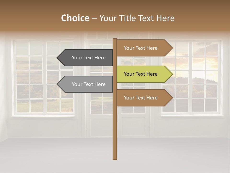 View From The Window At Sunset PowerPoint Template