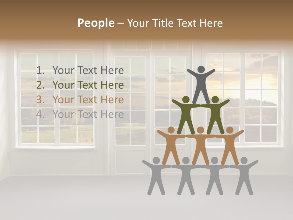 View From The Window At Sunset PowerPoint Template