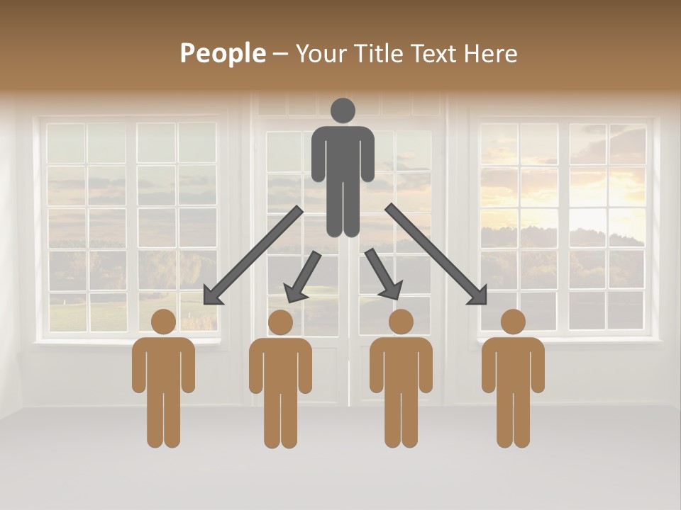 View From The Window At Sunset PowerPoint Template