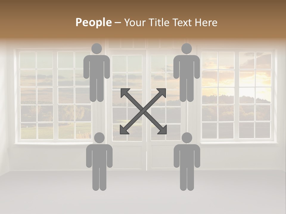 View From The Window At Sunset PowerPoint Template