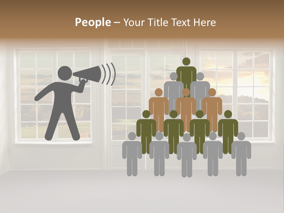 View From The Window At Sunset PowerPoint Template