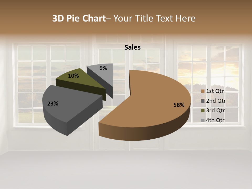 View From The Window At Sunset PowerPoint Template