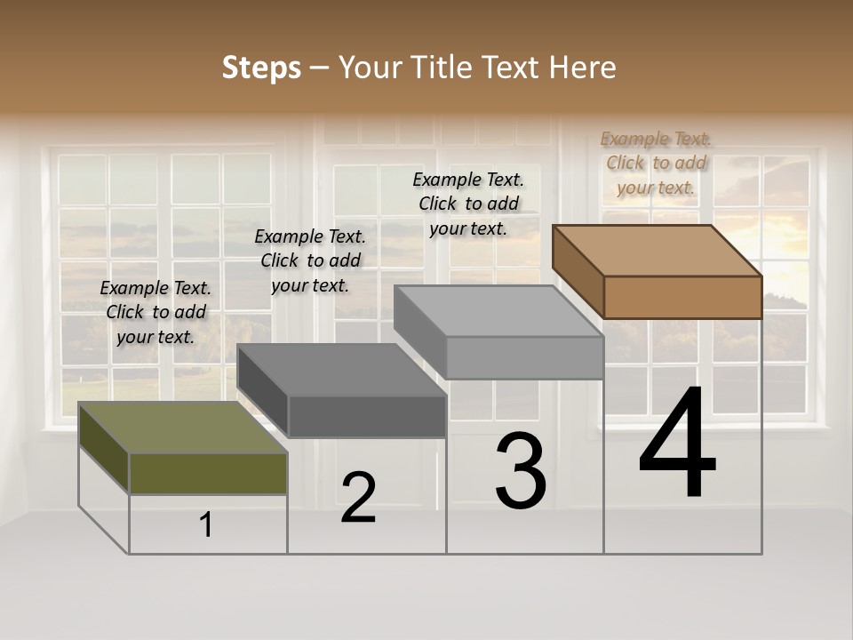 View From The Window At Sunset PowerPoint Template