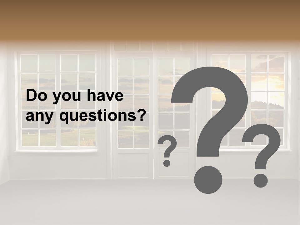 View From The Window At Sunset PowerPoint Template