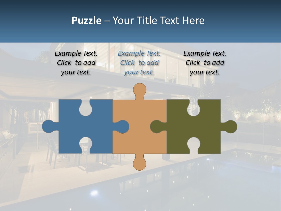 Interior Of A House With A Swimming Pool PowerPoint Template