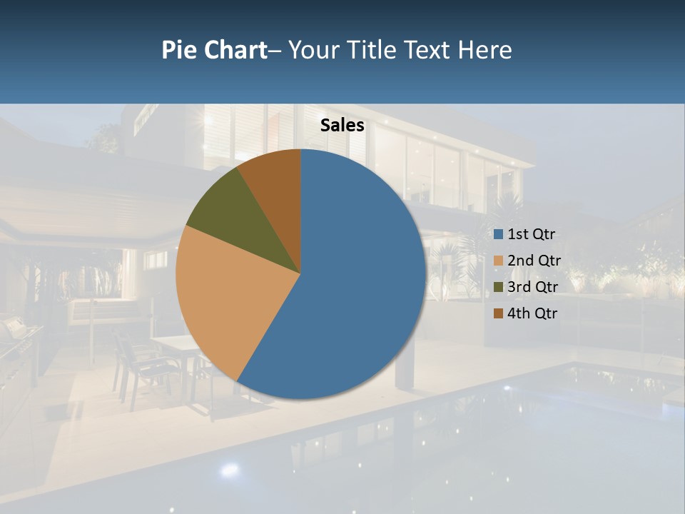 Interior Of A House With A Swimming Pool PowerPoint Template