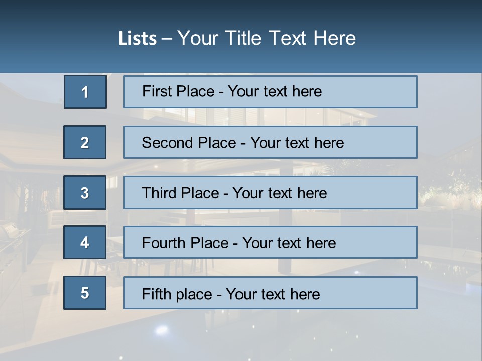 Interior Of A House With A Swimming Pool PowerPoint Template