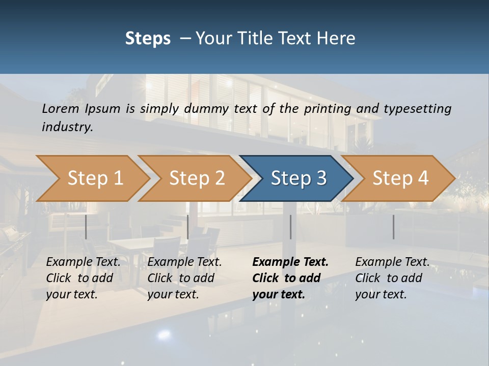 Interior Of A House With A Swimming Pool PowerPoint Template