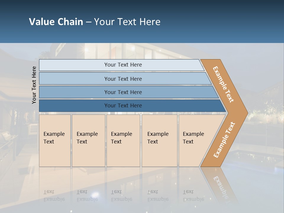 Interior Of A House With A Swimming Pool PowerPoint Template