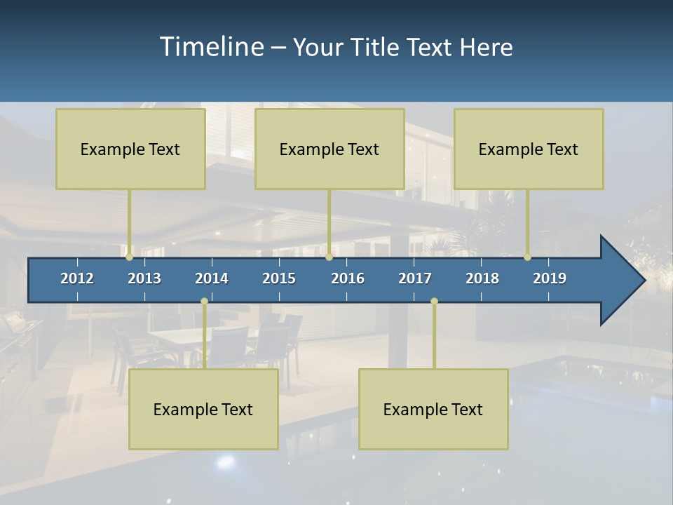 Interior Of A House With A Swimming Pool PowerPoint Template