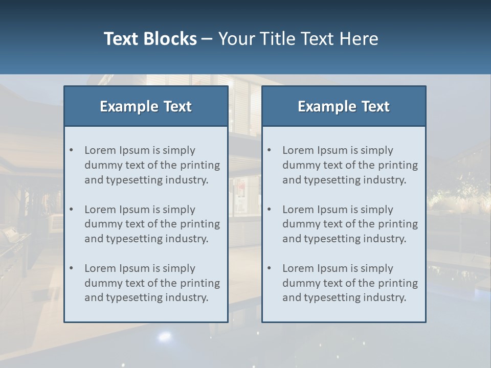 Interior Of A House With A Swimming Pool PowerPoint Template