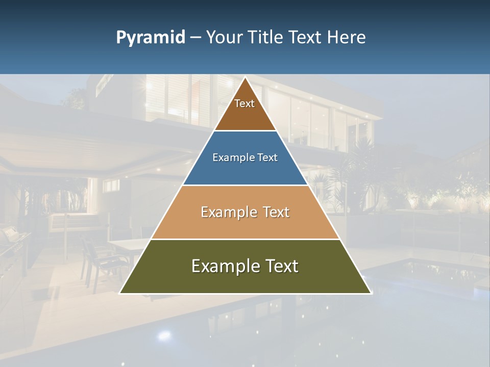 Interior Of A House With A Swimming Pool PowerPoint Template