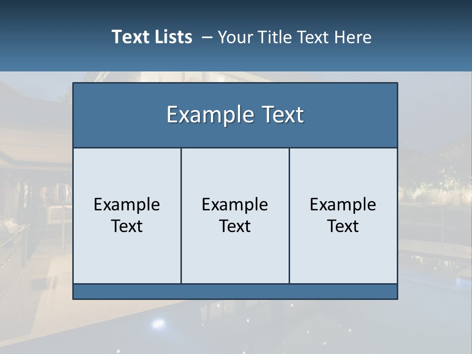 Interior Of A House With A Swimming Pool PowerPoint Template