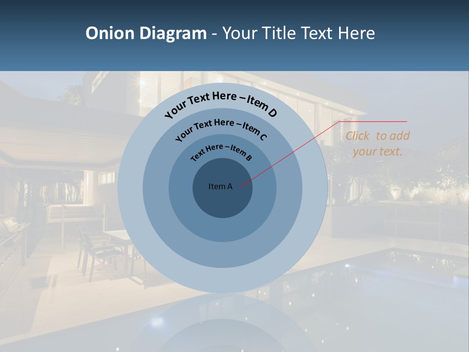 Interior Of A House With A Swimming Pool PowerPoint Template