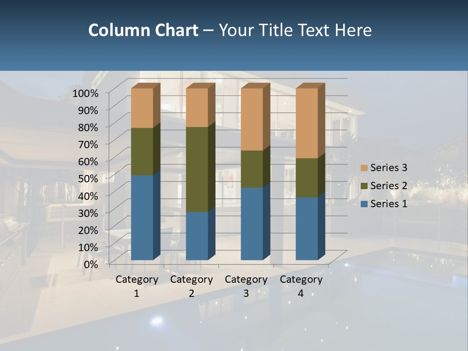 Interior Of A House With A Swimming Pool PowerPoint Template