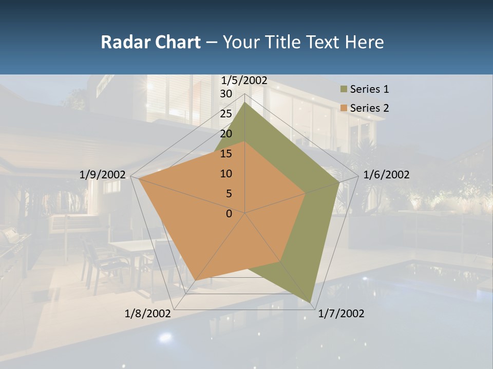 Interior Of A House With A Swimming Pool PowerPoint Template
