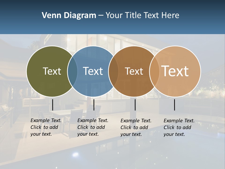 Interior Of A House With A Swimming Pool PowerPoint Template