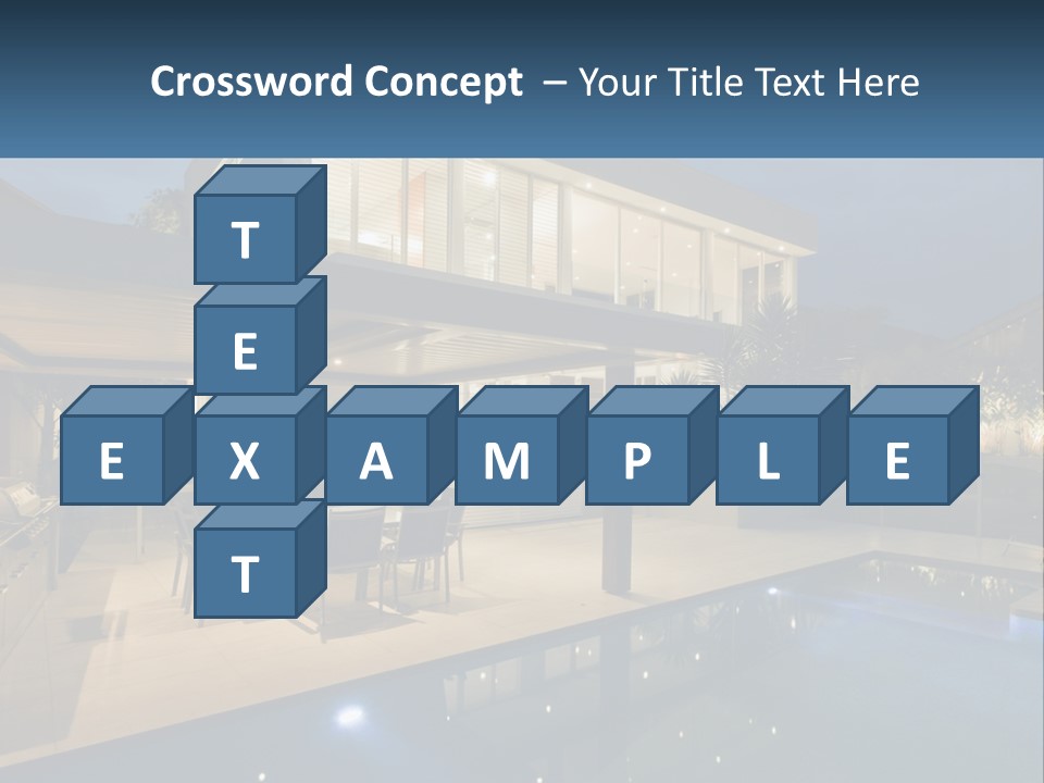 Interior Of A House With A Swimming Pool PowerPoint Template