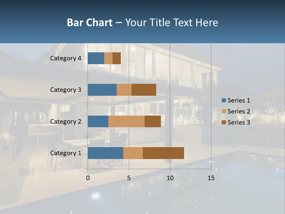 Interior Of A House With A Swimming Pool PowerPoint Template