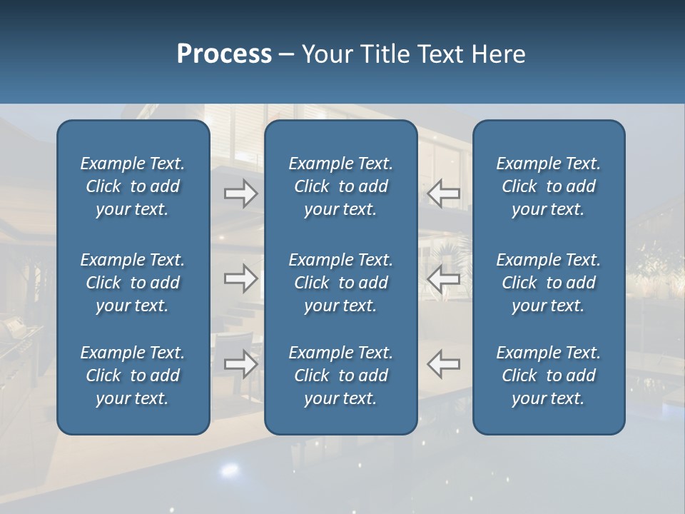 Interior Of A House With A Swimming Pool PowerPoint Template