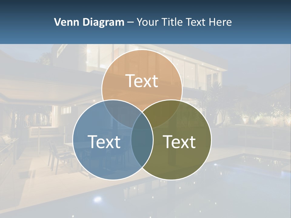 Interior Of A House With A Swimming Pool PowerPoint Template