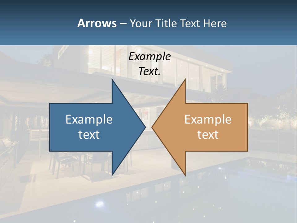 Interior Of A House With A Swimming Pool PowerPoint Template