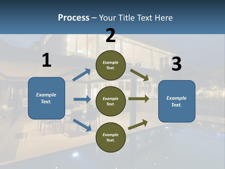 Interior Of A House With A Swimming Pool PowerPoint Template