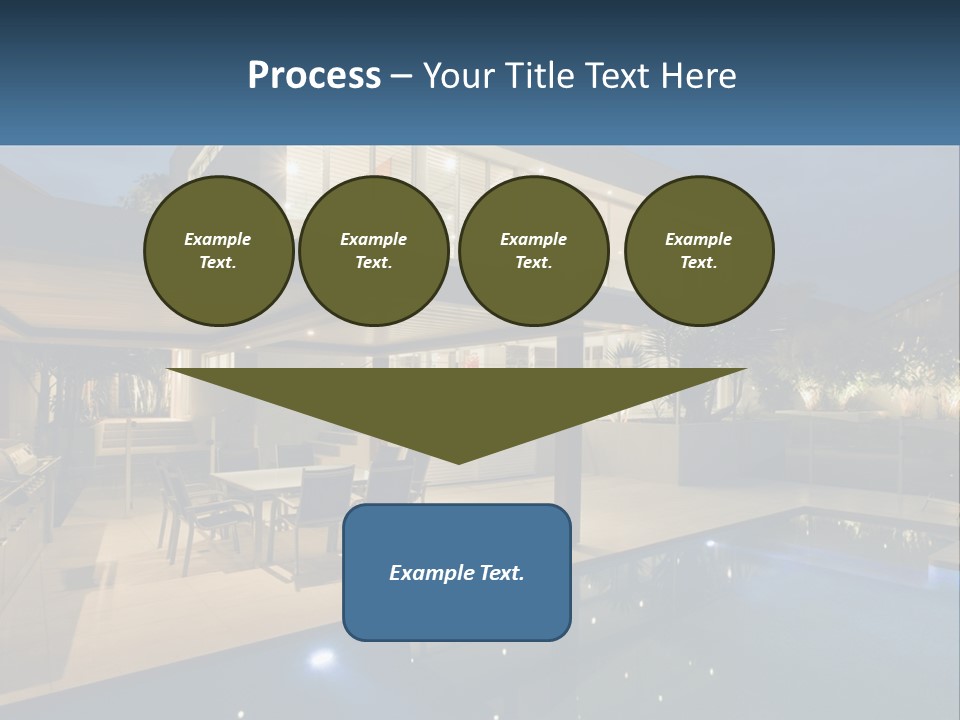 Interior Of A House With A Swimming Pool PowerPoint Template