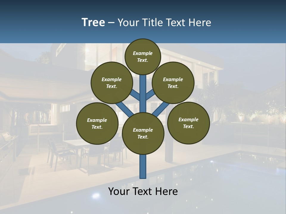 Interior Of A House With A Swimming Pool PowerPoint Template