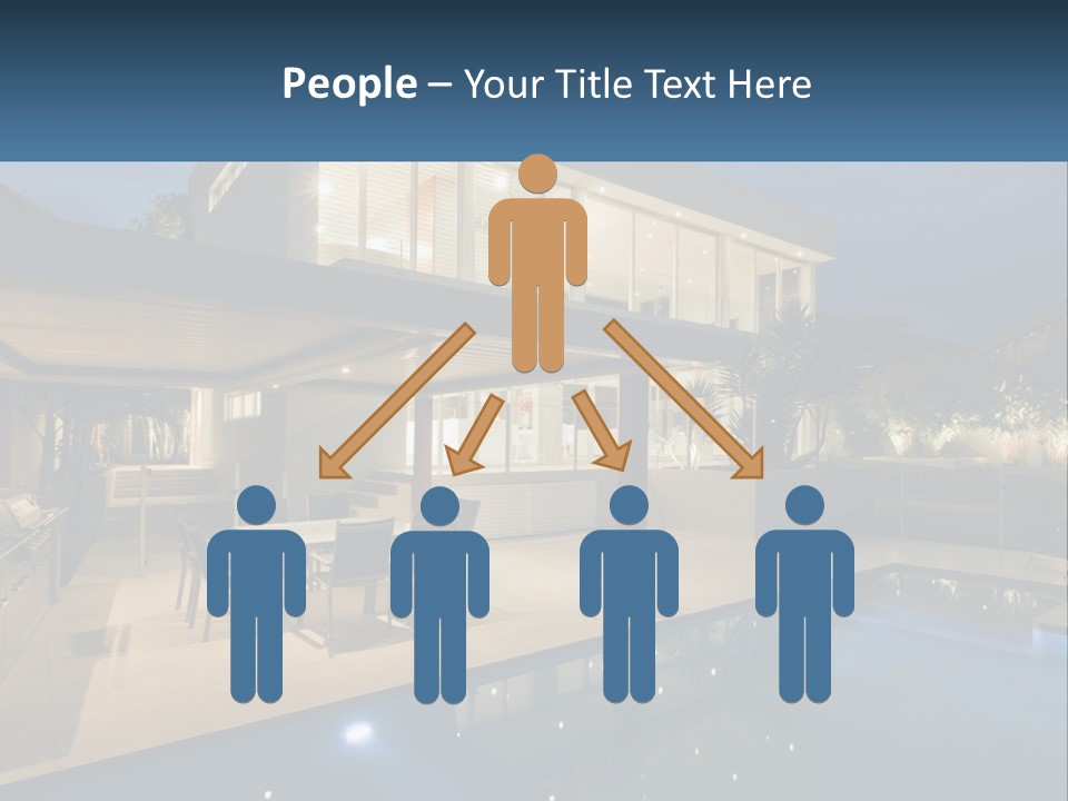 Interior Of A House With A Swimming Pool PowerPoint Template