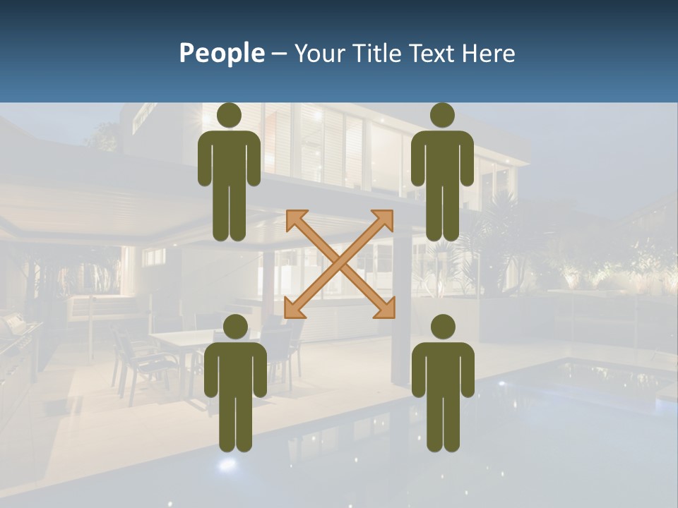 Interior Of A House With A Swimming Pool PowerPoint Template