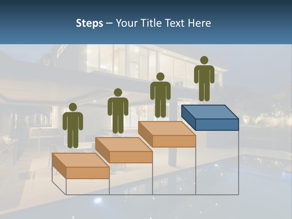 Interior Of A House With A Swimming Pool PowerPoint Template