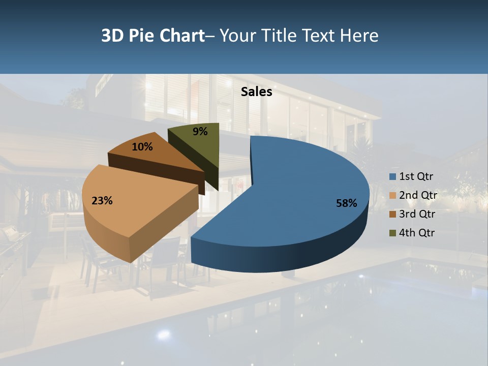 Interior Of A House With A Swimming Pool PowerPoint Template