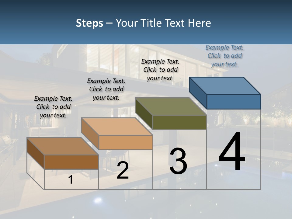 Interior Of A House With A Swimming Pool PowerPoint Template