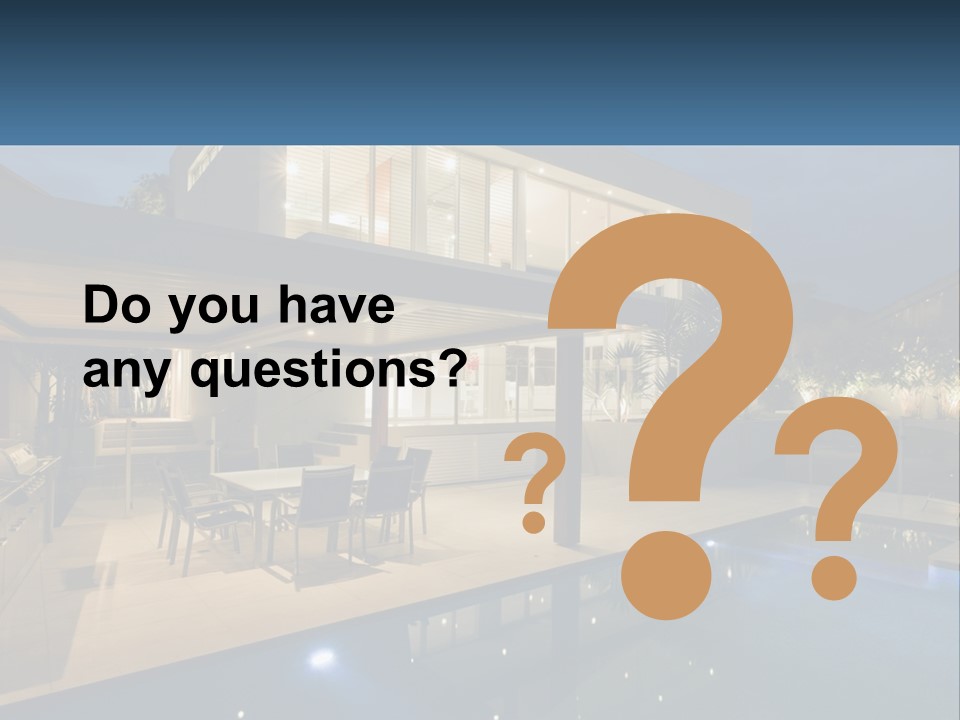 Interior Of A House With A Swimming Pool PowerPoint Template