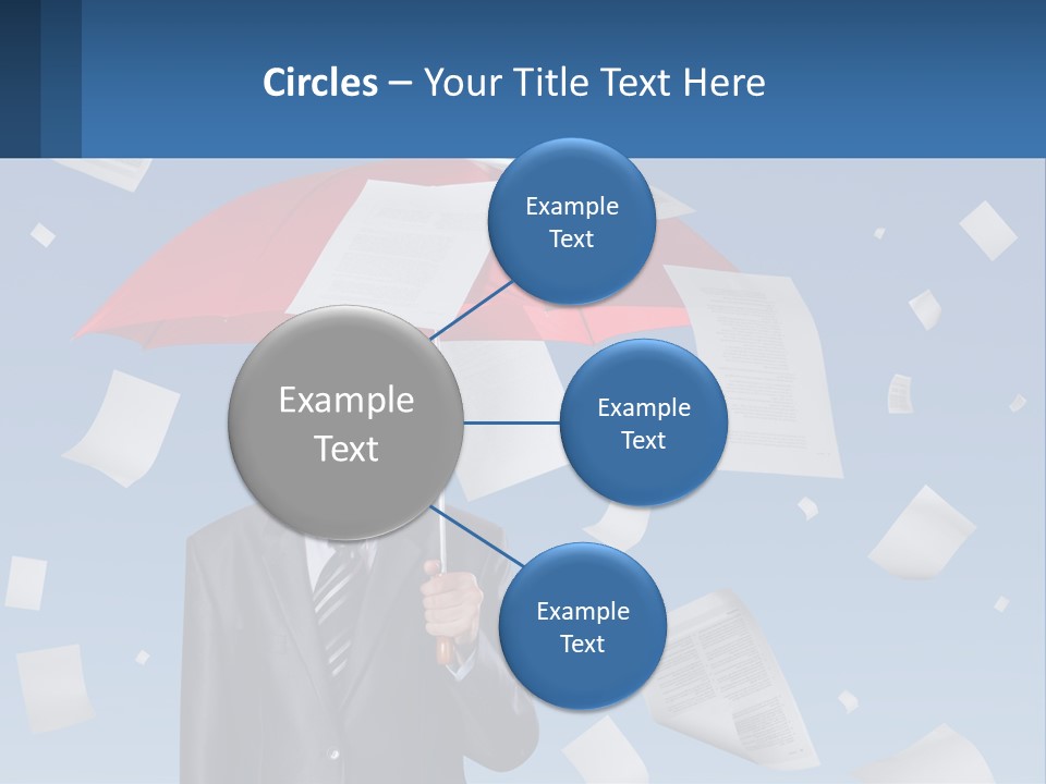 Office Man With An Umbrella PowerPoint Template