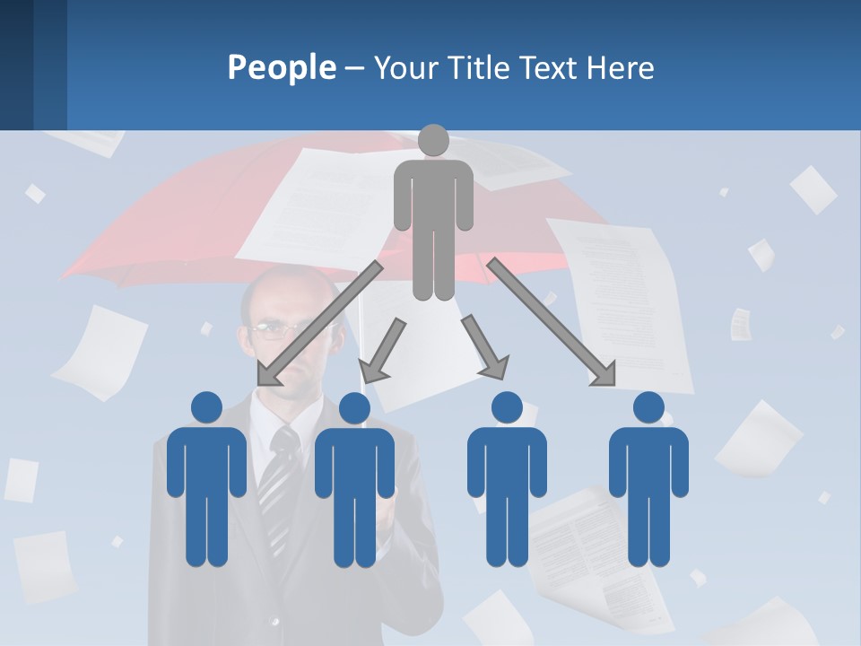 Office Man With An Umbrella PowerPoint Template