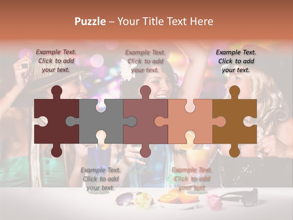 A Group Of Women Standing Around A Table With Drinks PowerPoint Template