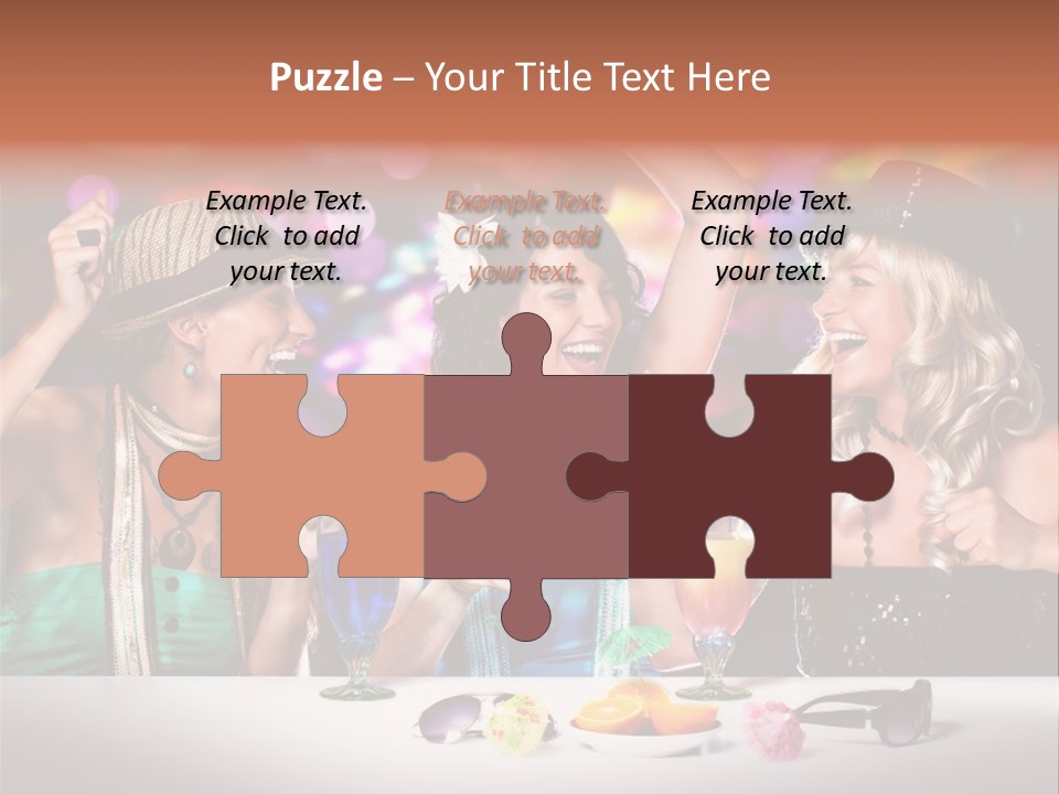 A Group Of Women Standing Around A Table With Drinks PowerPoint Template