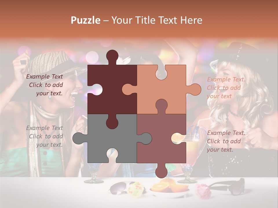 A Group Of Women Standing Around A Table With Drinks PowerPoint Template